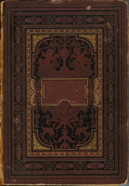 Old damaged book cover with ornament clipart