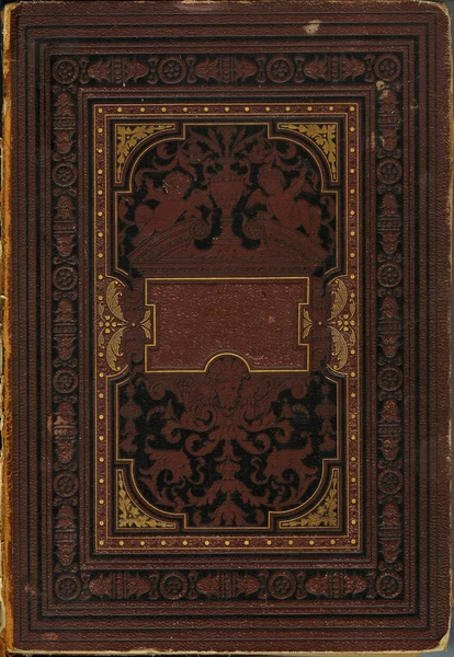 Старая поврежденная обложка книги с орнаментом — стоковое фото