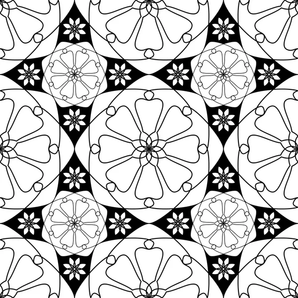 Schwarz-weiß abstraktes, nahtloses Muster — Stockvektor