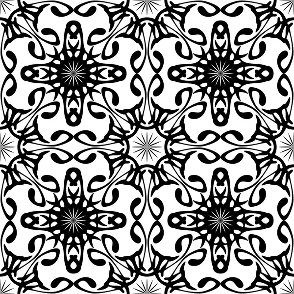 ブラック ホワイト抽象的なシームレス パターン — ストックベクタ