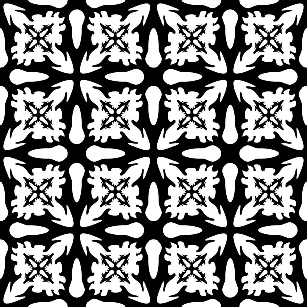 Zwart-wit abstracte naadloze patroon — Stockvector