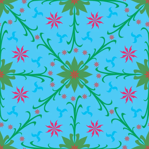 꽃 추상 원활한 반복 패턴 — 스톡 벡터