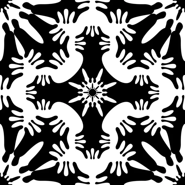 Negro-blanco patrón inconsútil abstracto — Vector de stock