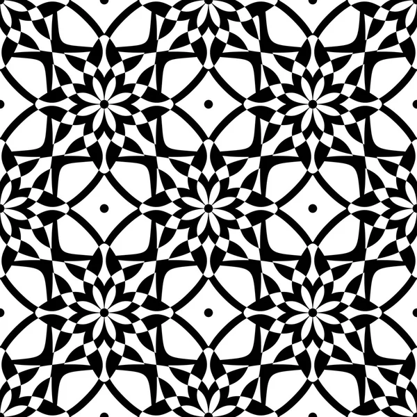 Schwarz-weiß abstraktes, nahtloses Muster — Stockvektor