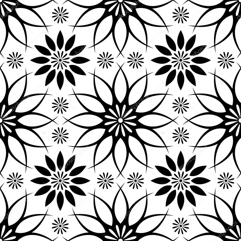 Black-white abstract seamless pattern