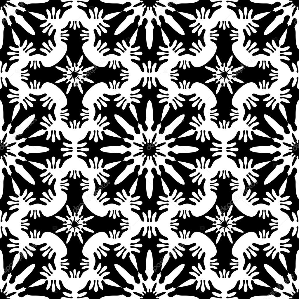 Black-white abstract seamless pattern