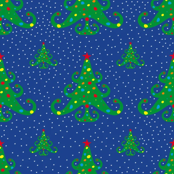 圣诞树木与模式 — 图库矢量图片