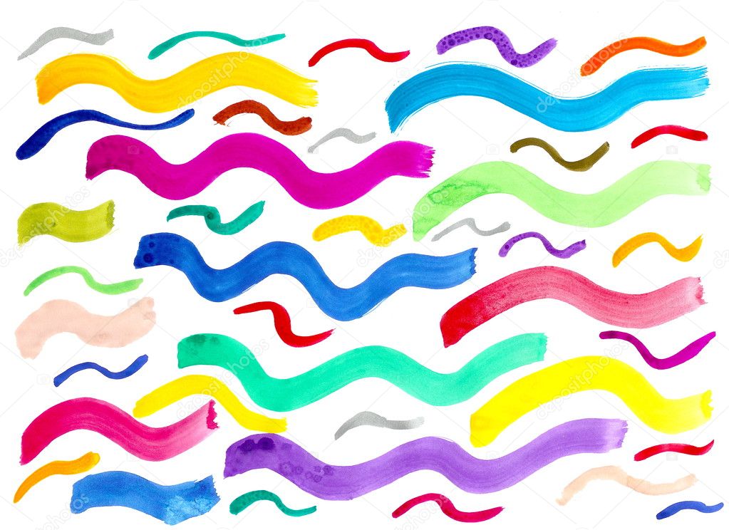 Wavy lines on paper white sheet