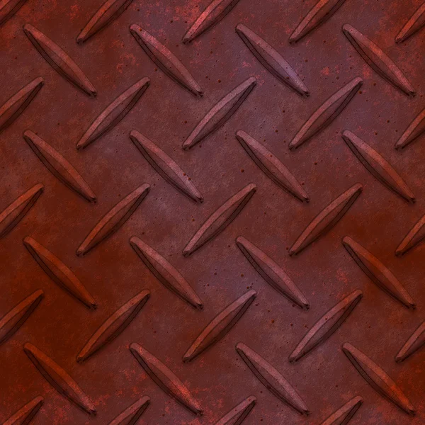 Rust diamond plate seamless texture — Stock Photo, Image