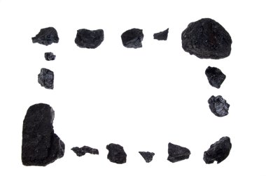 Isolated frame - coal, carbon nuggets clipart