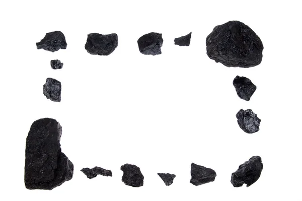 Izole kare - kömür, karbon nuggets — Stok fotoğraf