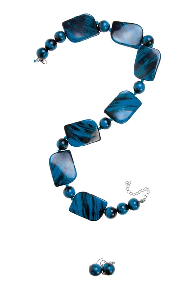 Fragezeichen - blaue Halskette — Stockfoto