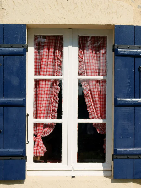 Blue Shuttered Window — Stock Photo, Image