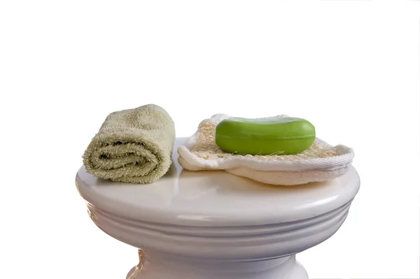 녹색 목욕탕 스파 세트 — 스톡 사진