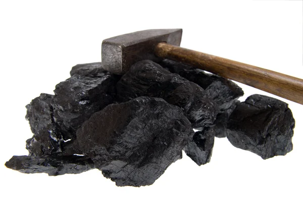 分離のハンマー石炭、炭素ナゲット — ストック写真