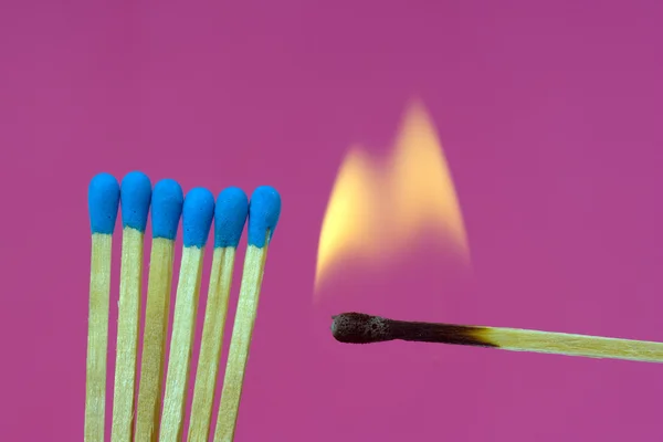 Burning Flame Matchstick — Stock Photo, Image