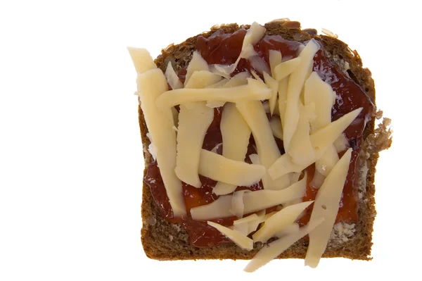 Jam a sýr na kousek chleba — Stock fotografie