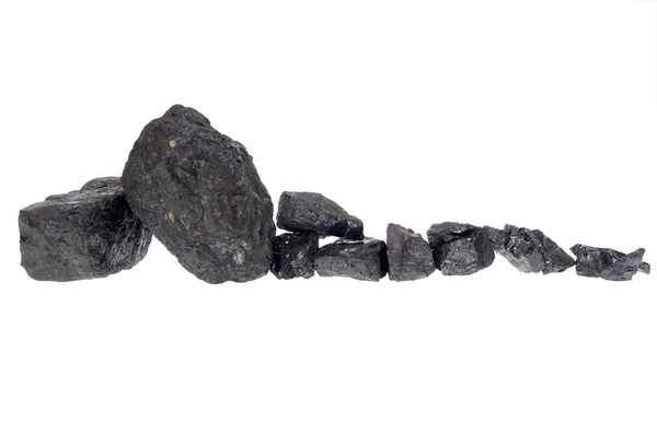 Изолированный уголь, углеродные наггетсы — стоковое фото