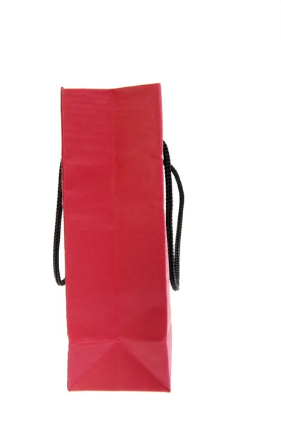 Czerwona torba izolowana na białym — Zdjęcie stockowe