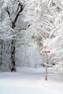 Country road in the winter clipart