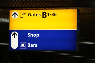 Airport information sign
