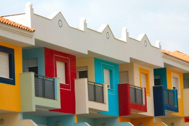 Colored houses clipart