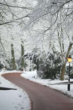 A path on a winter cemetery clipart