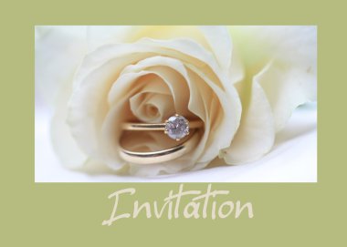 White rose bridal set invitation clipart