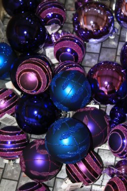 Purple and blue christmas ornament clipart