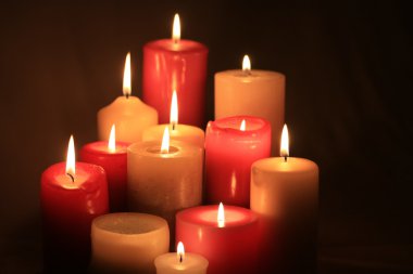 Group of burning candles clipart