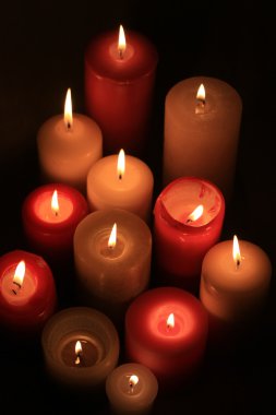 Group of burning candles clipart