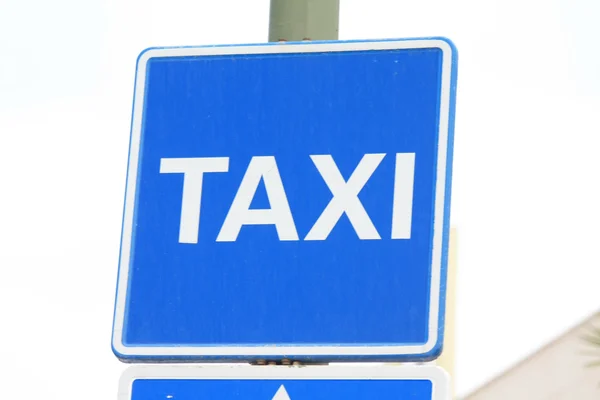 Señal de taxi azul — Foto de Stock