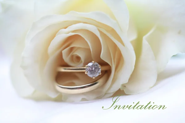 stock image White rose bridal set invitation
