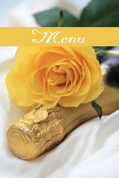 Gele roos kaart - menu — Stockfoto