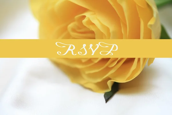 Yellow rose card - RSVP — Stock Photo, Image
