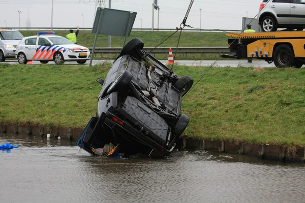 stock image Car in water after an accident