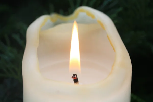 Elfenbein weiße Kerze — Stockfoto
