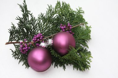 Purple christmas ornaments clipart