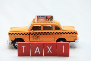Yellow new york taxi cab clipart
