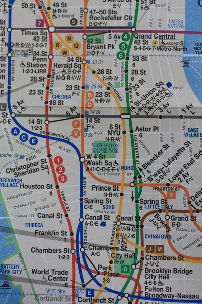 New york Metro haritası — Stok fotoğraf