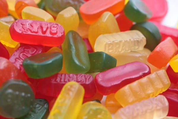 Pile of liquorice, winegums and other ca — Stock Photo, Image