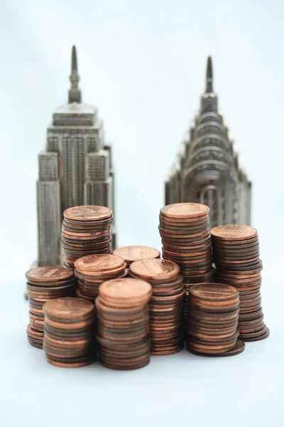 Finansiella skyline — Stockfoto
