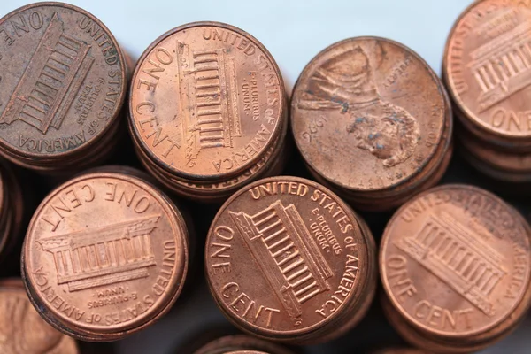 Stacks of dollar cents — Stock Photo, Image