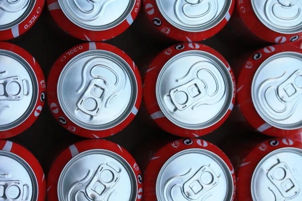 stock image Red soda cans