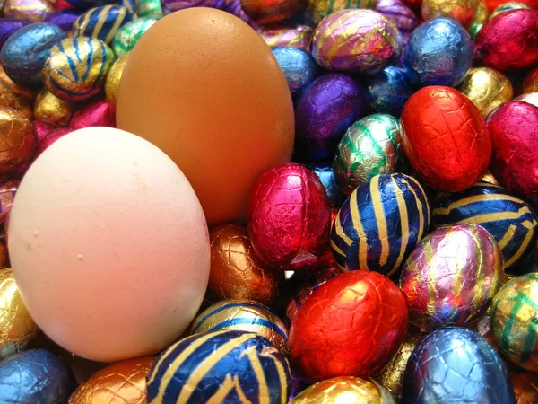 Czekoladowe jaja wielkanocne — Zdjęcie stockowe