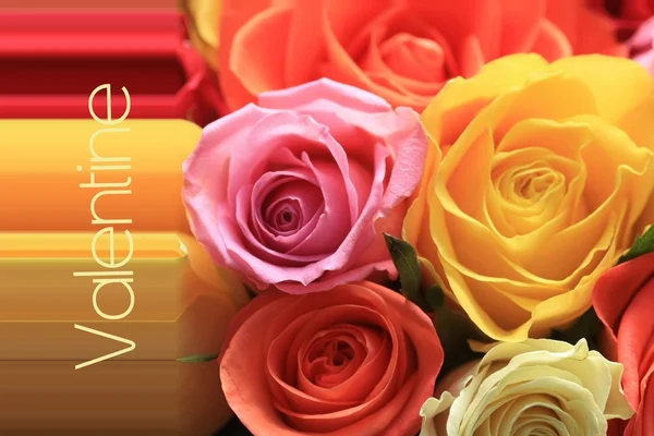 Přání valentýnské růže — Stock fotografie