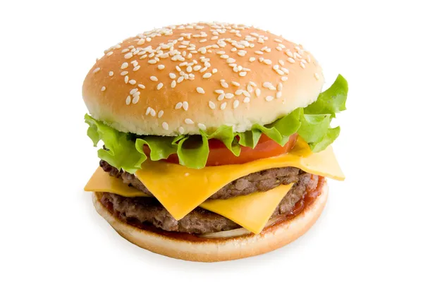 Hamburger izolált fehér — Stock Fotó