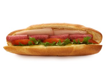 Ham and salami sadwich clipart