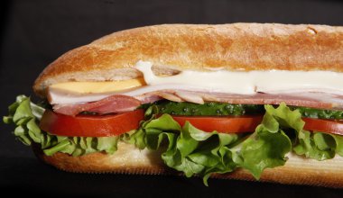 Ham submarin sandwich closeup clipart