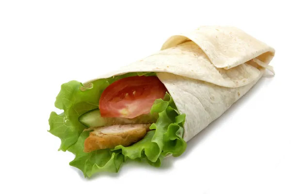 Twister kurczaka z warzywami — Zdjęcie stockowe